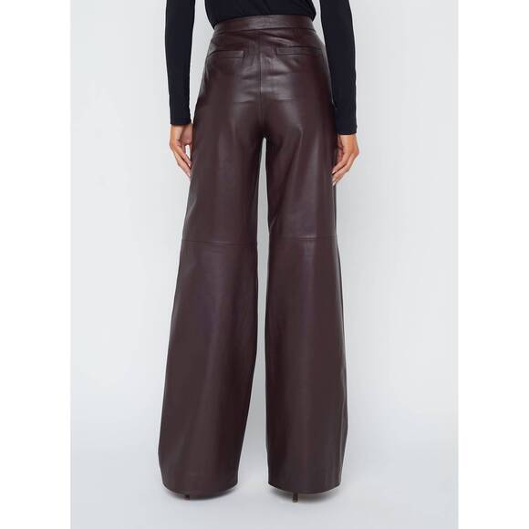 NEW L'AGENCE livvy straight leg trouser in dark syrah - Picture 4 of 5